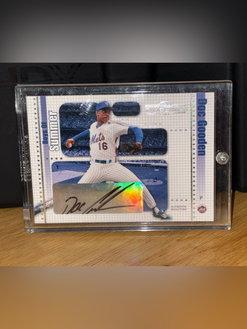 Dwight Gooden Signed Encased Card Donruss Timelines Boys of Summer Auto Mets